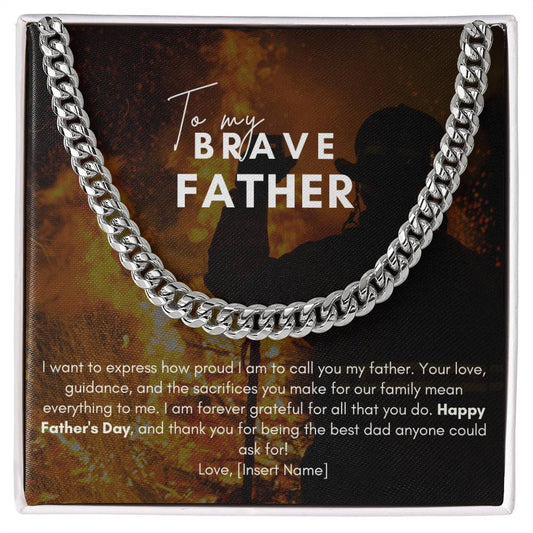 Firefighter Father's Day Gift Custom Name - Fireman Chain Necklace Gift for Dad